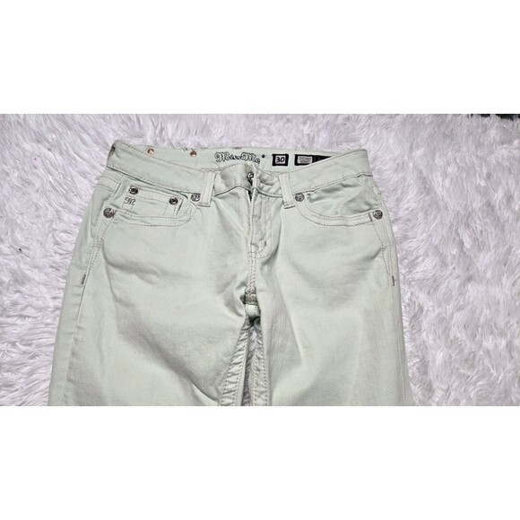 Miss Me Lime Green Embellished Low Rise Skinny Jeans Size 30x32 - Picture 4 of 16